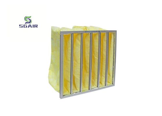H13 5μM Alüminyum Torba Filtre Sarı, Büyük Toz Tutma Kapasitesi
