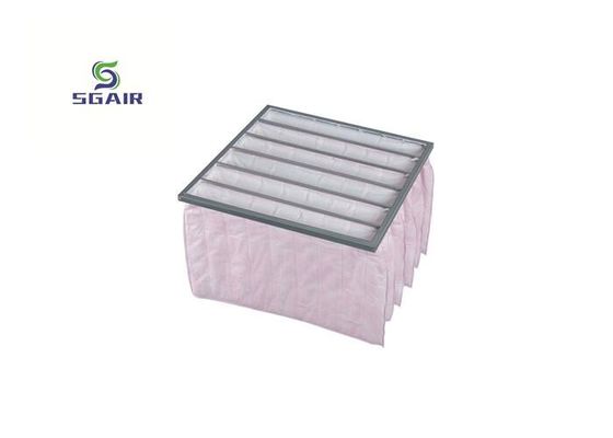 Alüminyum Geri Dönüştürülmüş Yıkanabilir H14 Cep Çantası Hava Filtreleri Pembe Renk