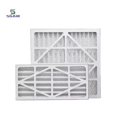 Beyaz Karton Çerçeve HVAC Pleiated Hava Filtresi Ticari Klima için