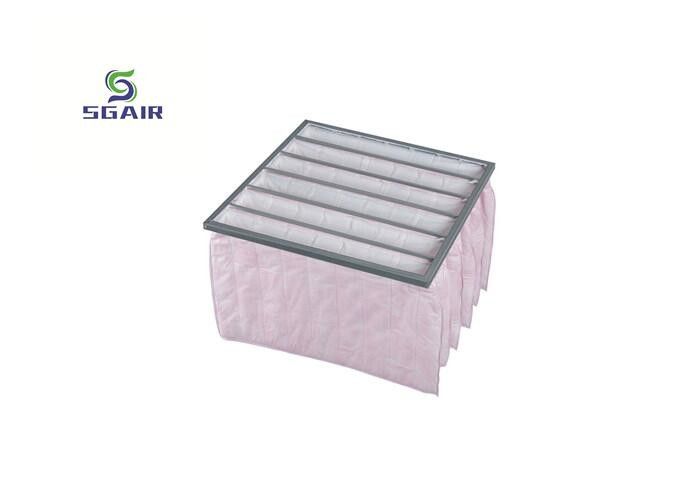 Alüminyum Geri Dönüştürülmüş Yıkanabilir H14 Cep Çantası Hava Filtreleri Pembe Renk