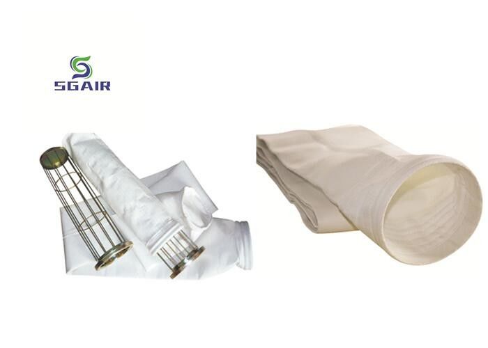 İyi hava geçirgenliği 2 mm toz torbası filtre, Baghouse filtre torbaları Beyaz
