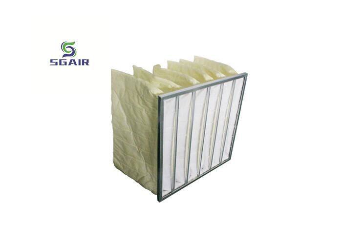 Galvanizli GI sıkıştırma şeridi ile Metal Renkli Hepa Çanta Hava Filtresi