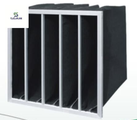 Çoklu cep tasarımı Aktif Karbon Cep Hava Filtresi Büyük hava akışı